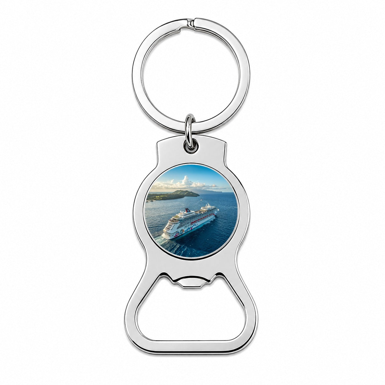 Cruise Ship Sailing Ocean Travel Bottle Opener Keychain