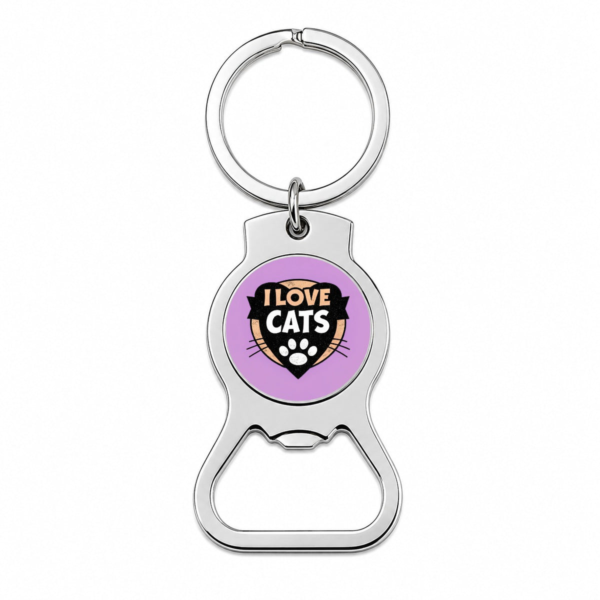 I Love Cats Bottle Opener Keychain