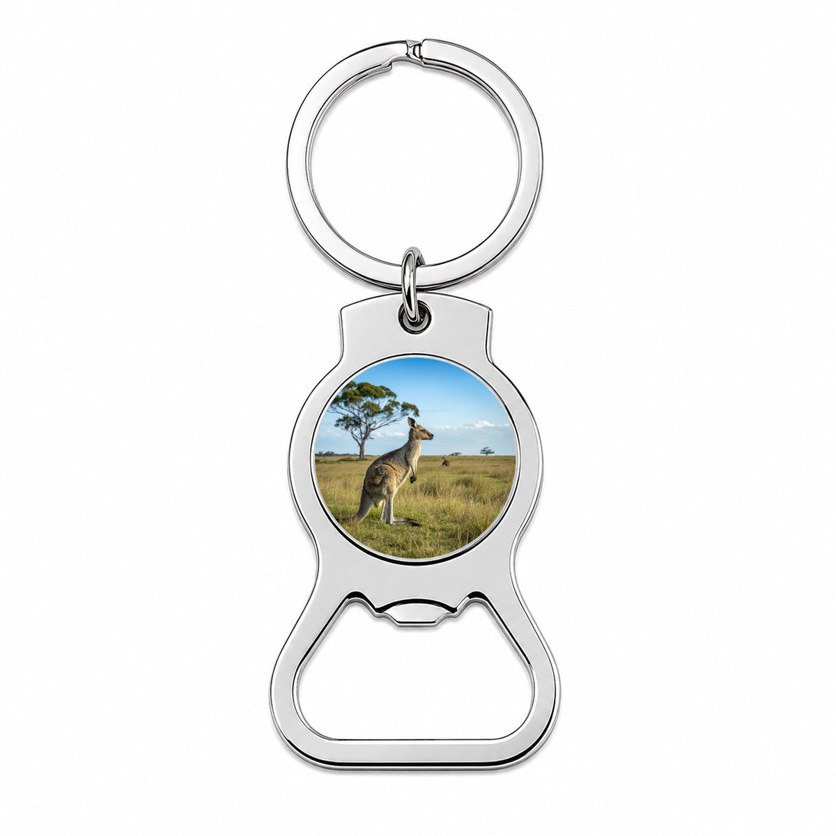Kangaroo Australia Plain Bottle Opener Keychain