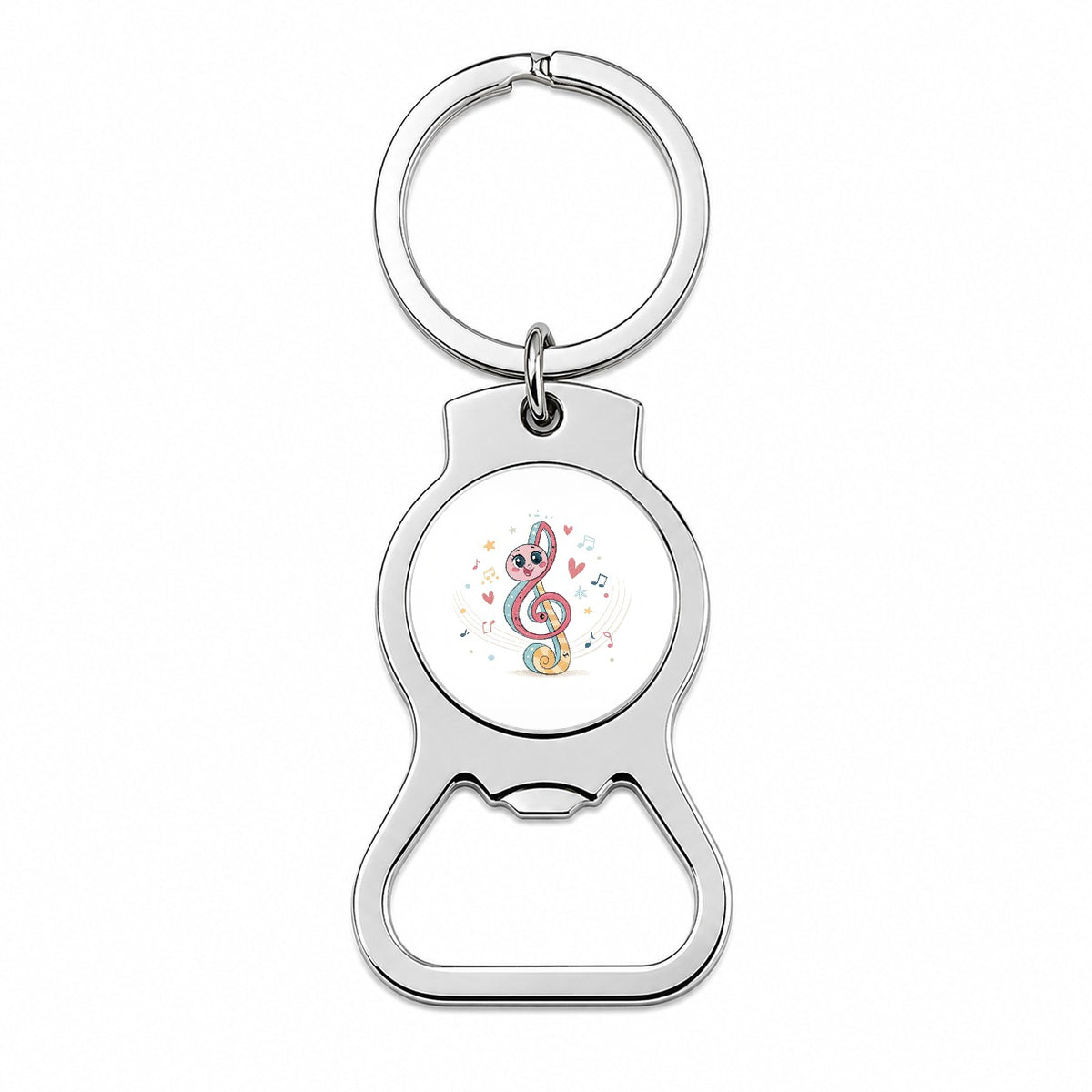 Kawaii Treble Clef Music Bottle Opener Keychain