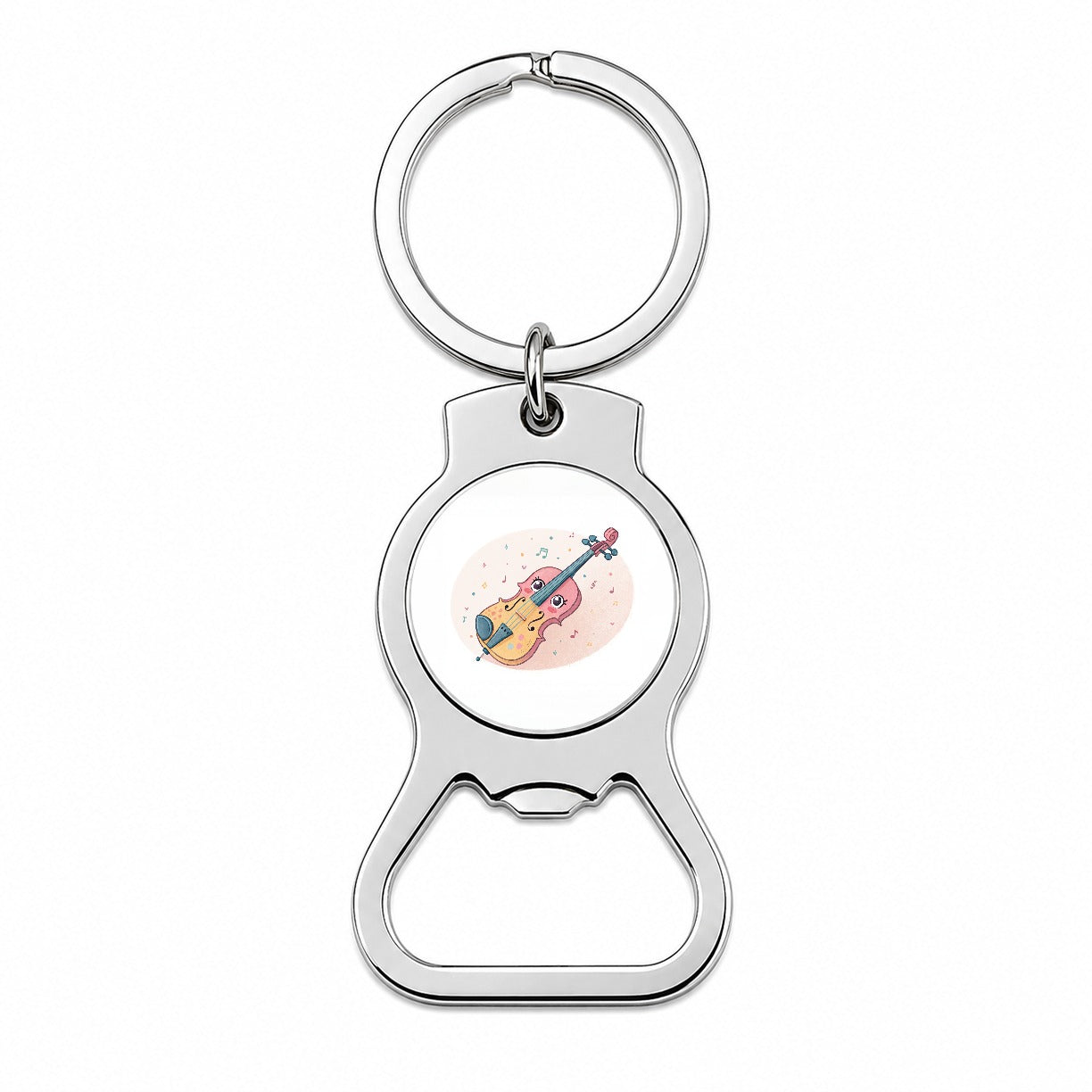 Kawaii Violin Music Bottle Opener Keychain