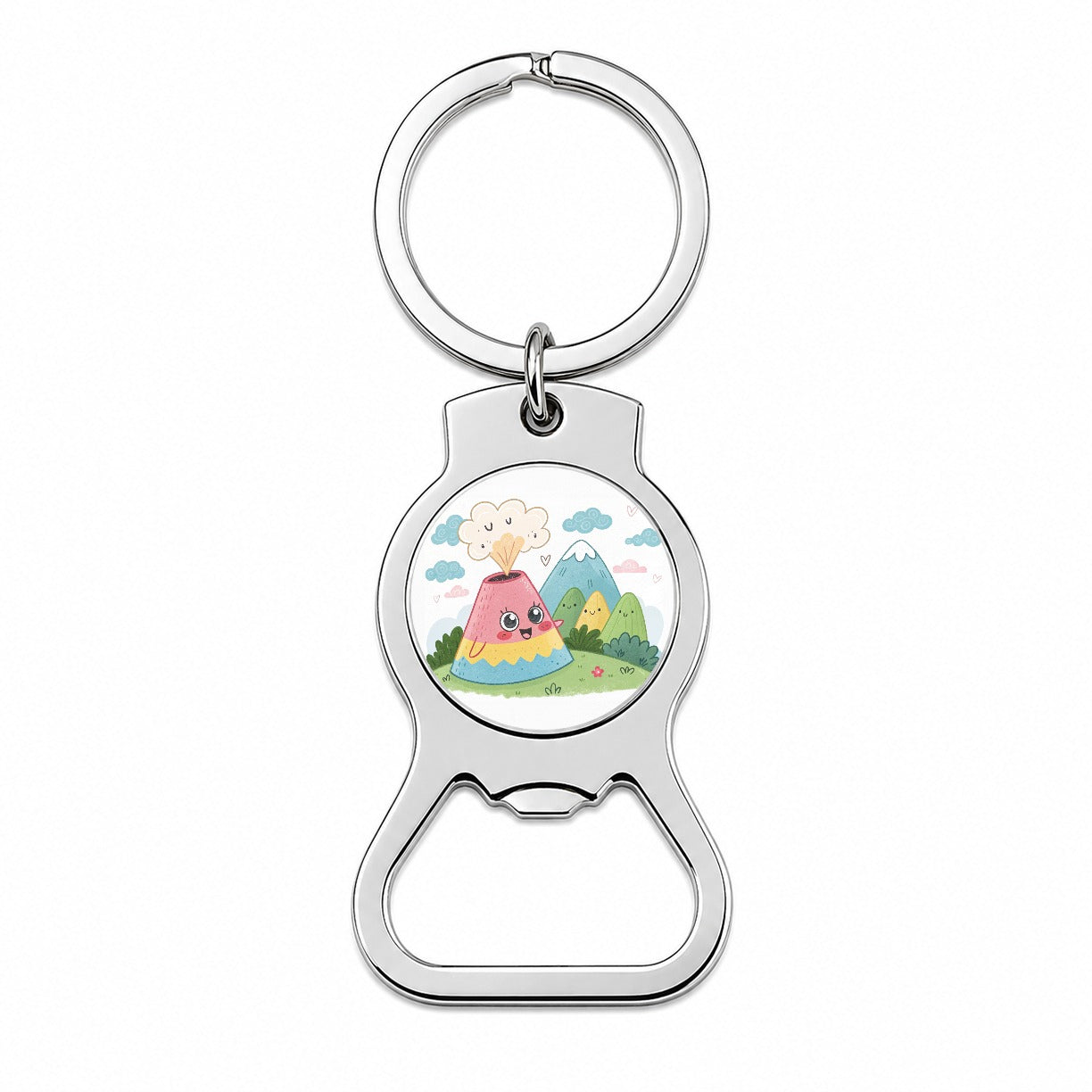 Kawaii Volcano Bottle Opener Keychain