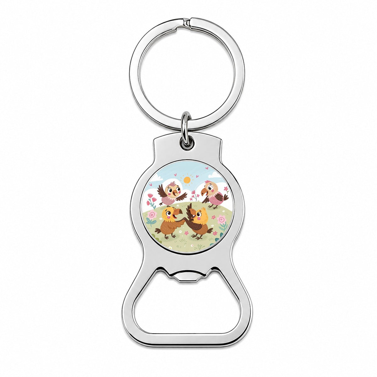 Kawaii Vultures Birds Bottle Opener Keychain