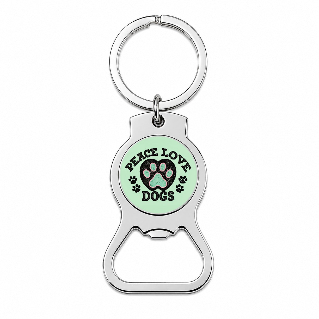 Peace Love Dogs Cute Bottle Opener Keychain