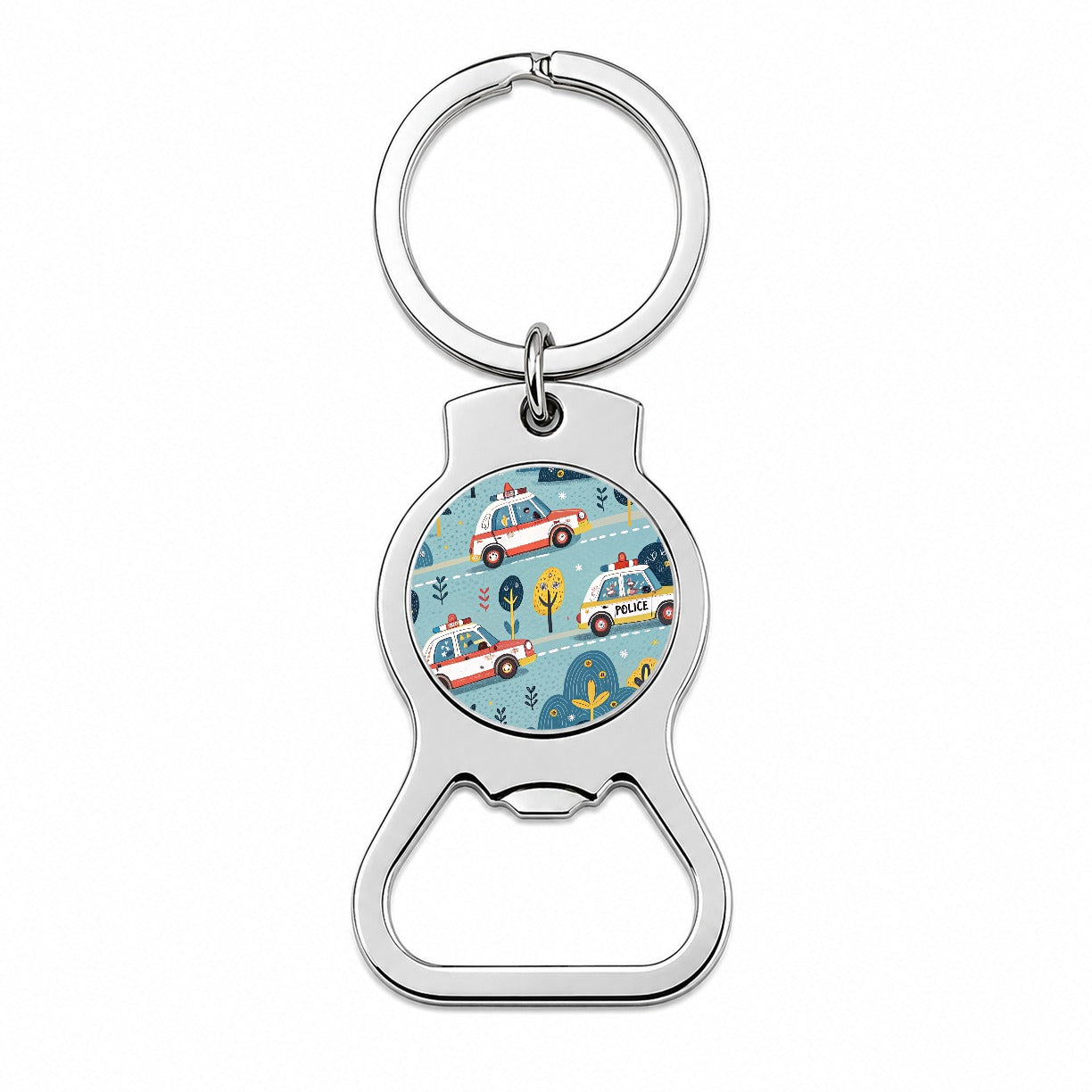 Police Cars Cute Bottle Opener Keychain