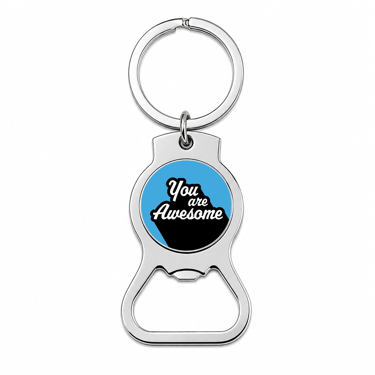 You Are Awesome Funny Inspirational Blue Bottle Opener Keychain