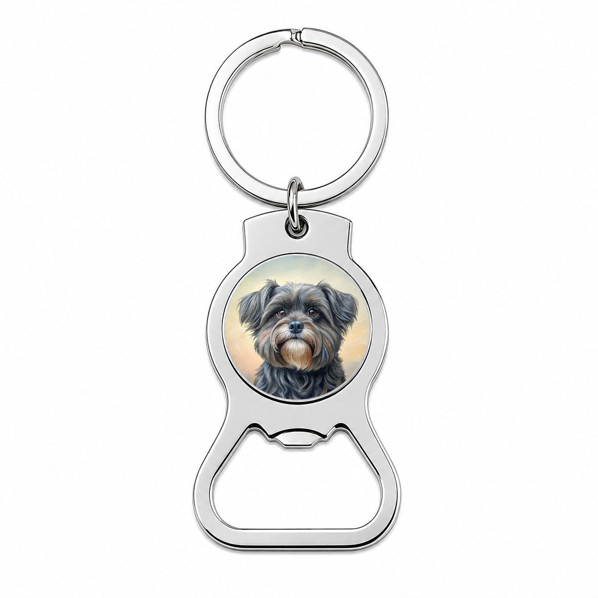 Affenpinscher Dog Illustration Bottle Opener Keychain