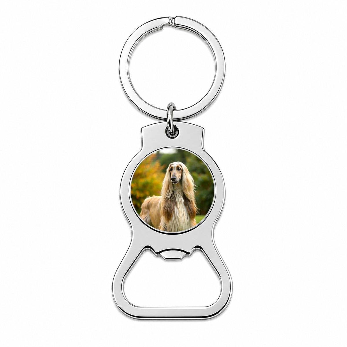 Afghan Hound Dog Photo Bottle Opener Keychain