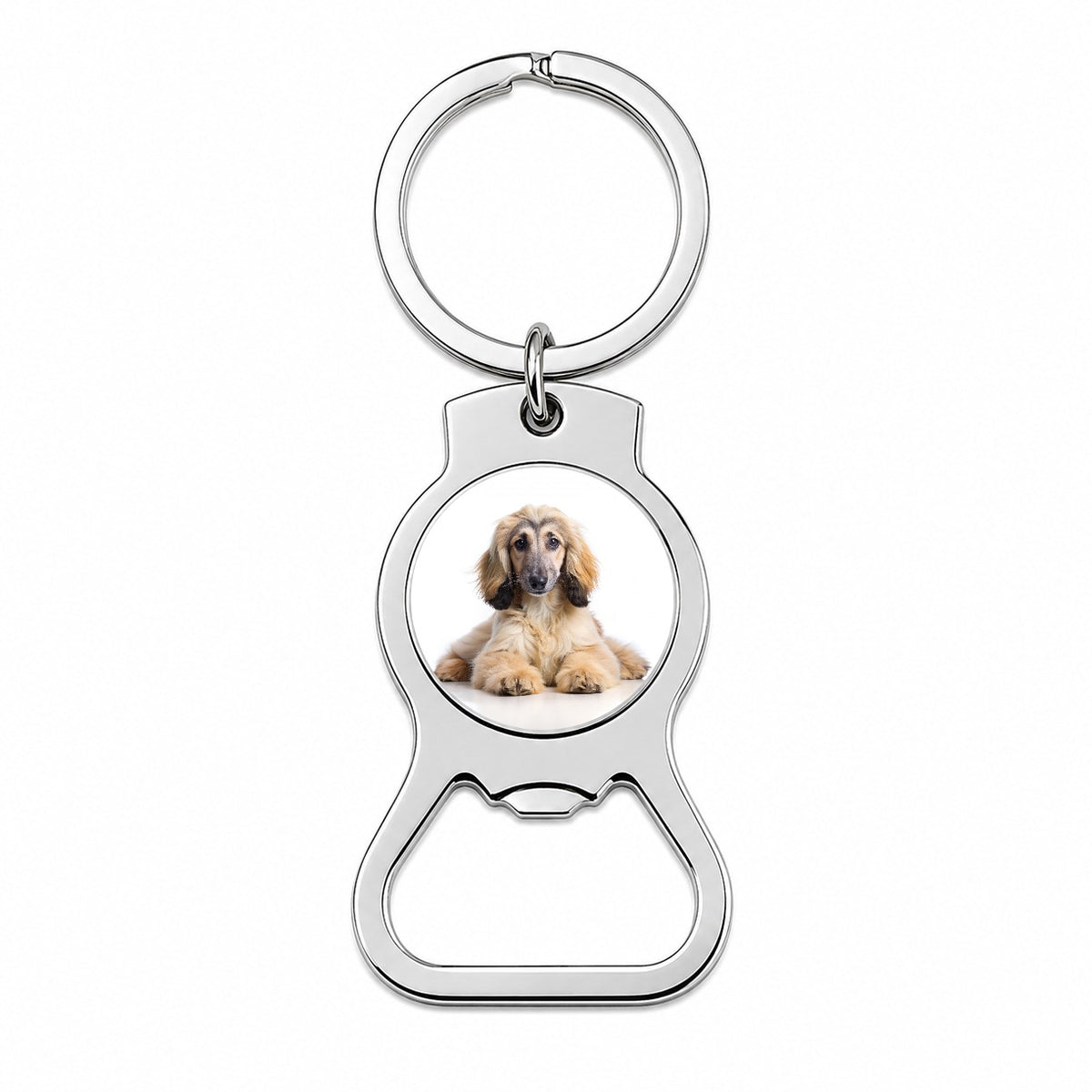 Afghan Hound Dog Puppy Photo Bottle Opener Keychain