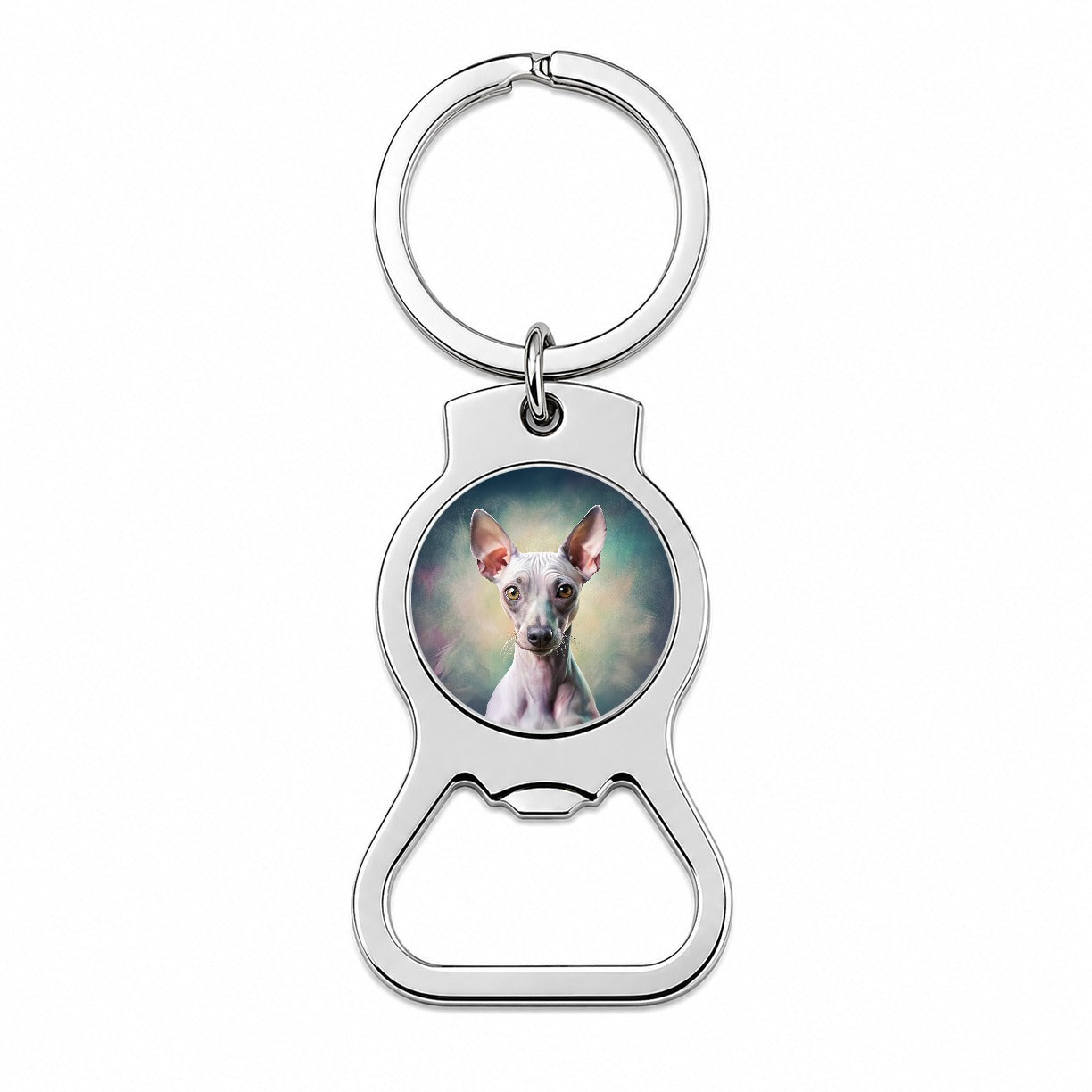American Hairless Terrier Dog Illustration Bottle Opener Keychain