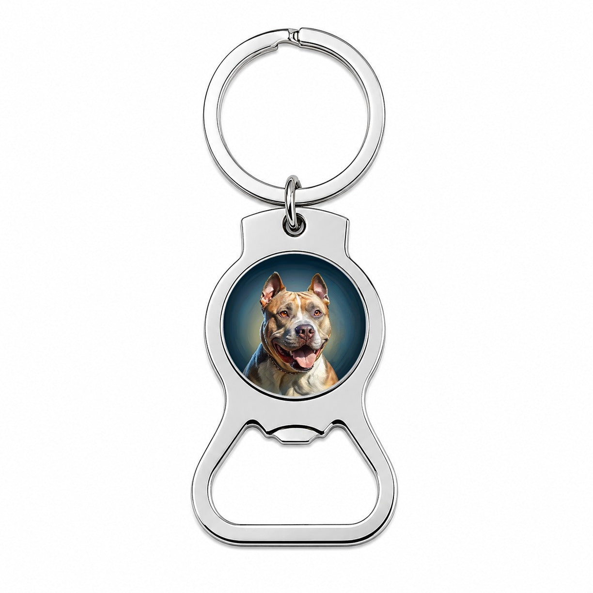 American Staffordshire Terrier Dog Illustration Bottle Opener Keychain