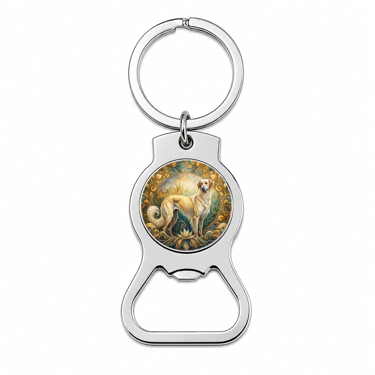 Anatolian Shepherd Dog Art Nouveau Bottle Opener Keychain