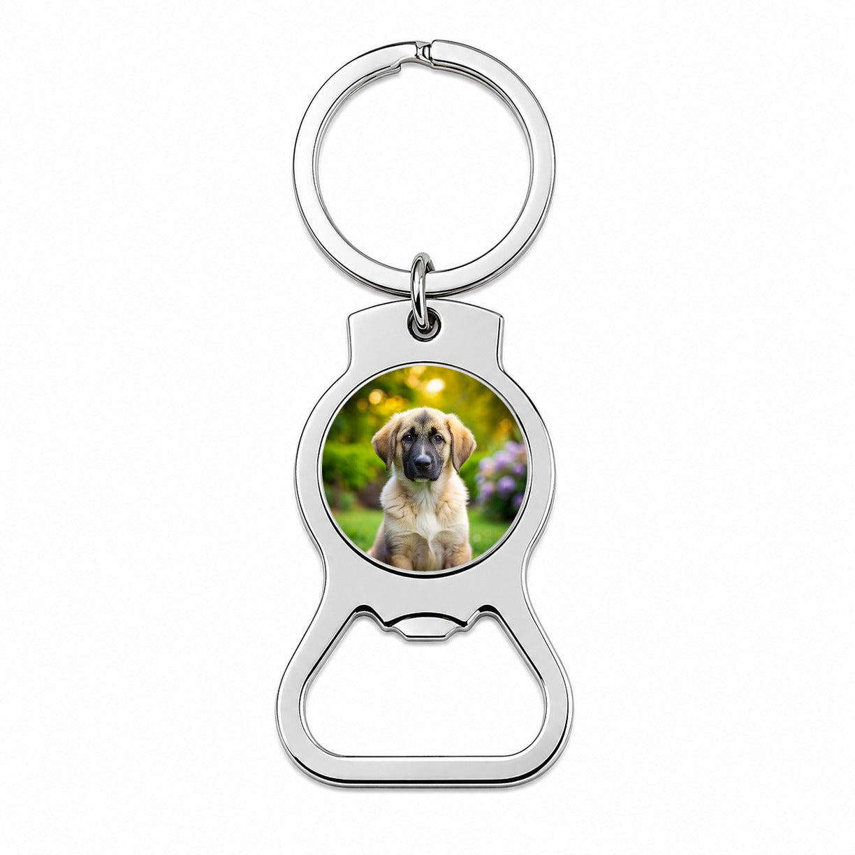Anatolian Shepherd Dog Puppy Photo Bottle Opener Keychain