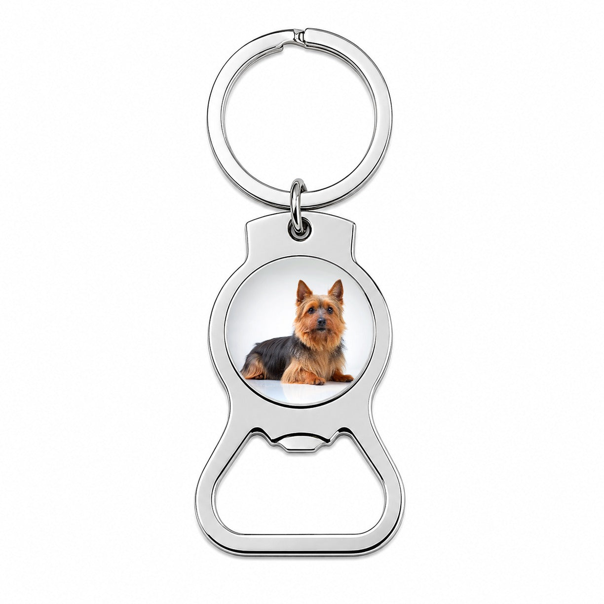Australian Terrier Dog Photo Bottle Opener Keychain