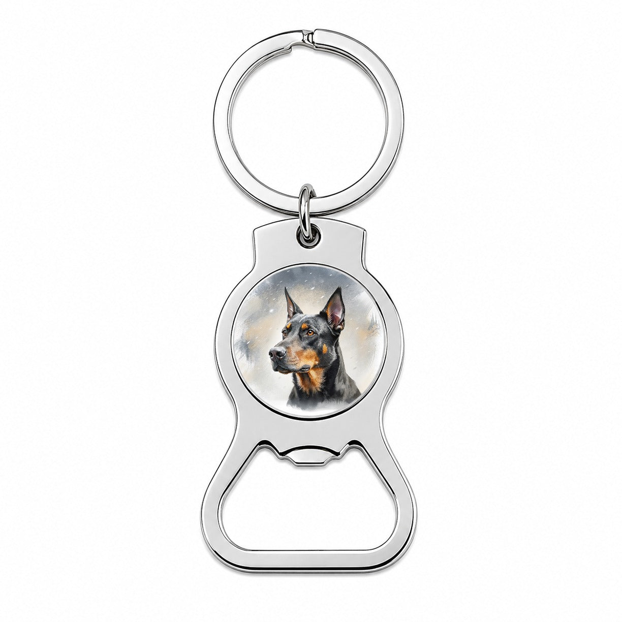 Beauceron Dog Illustration Bottle Opener Keychain