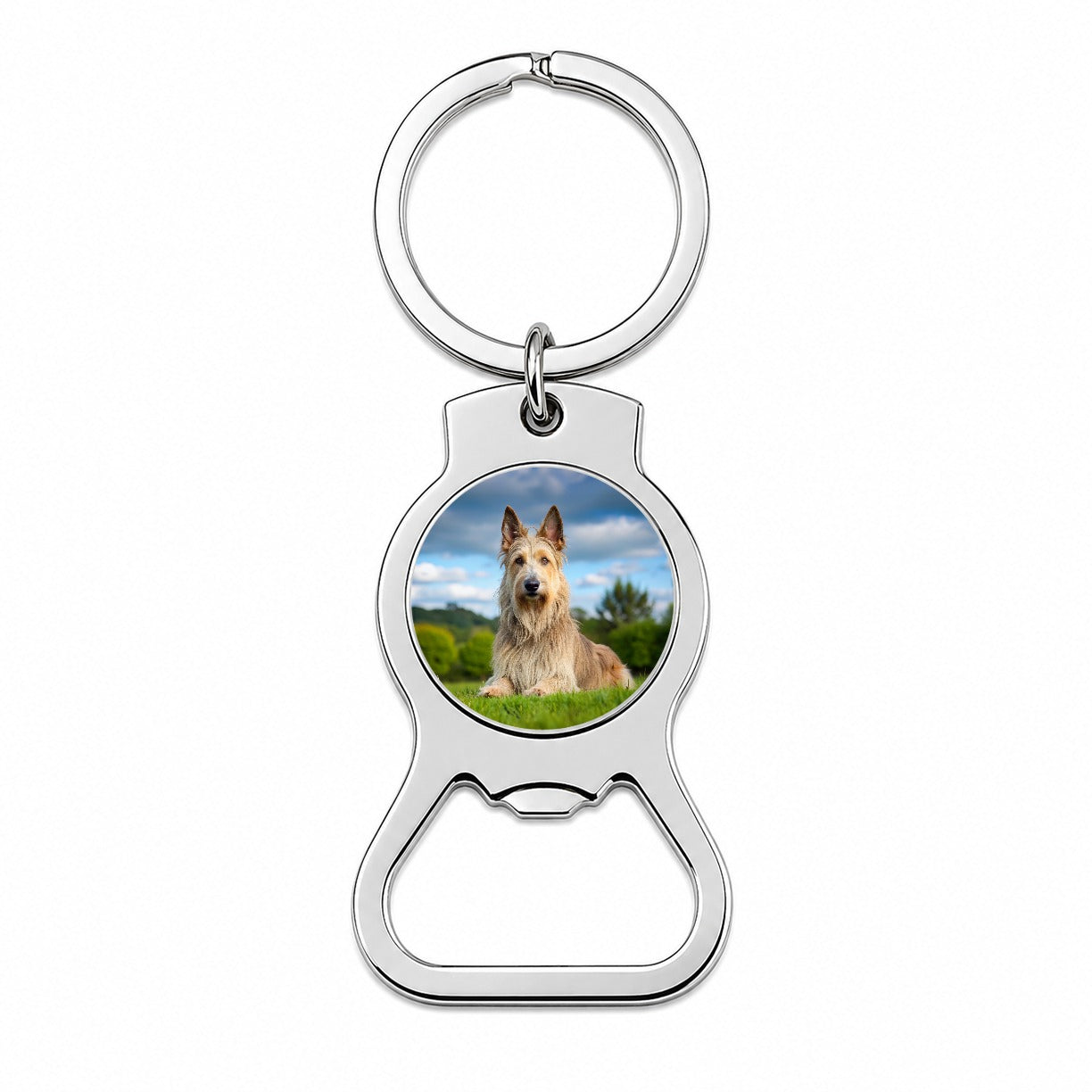 Berger Picard Dog Photo Bottle Opener Keychain