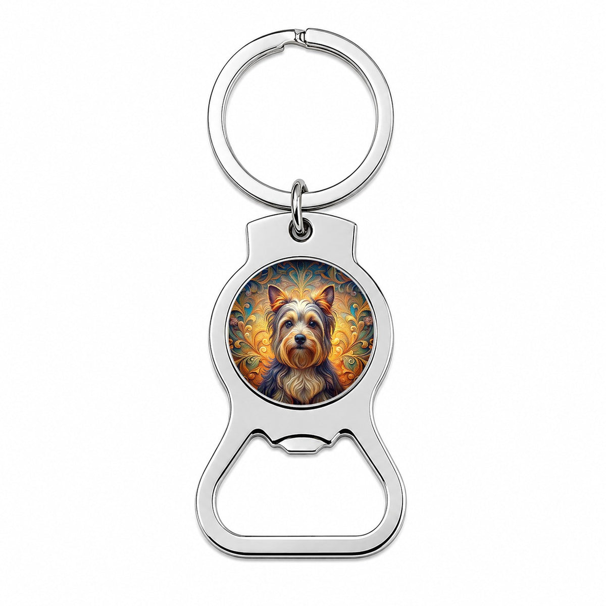 Biewer Terrier Dog Art Nouveau Bottle Opener Keychain