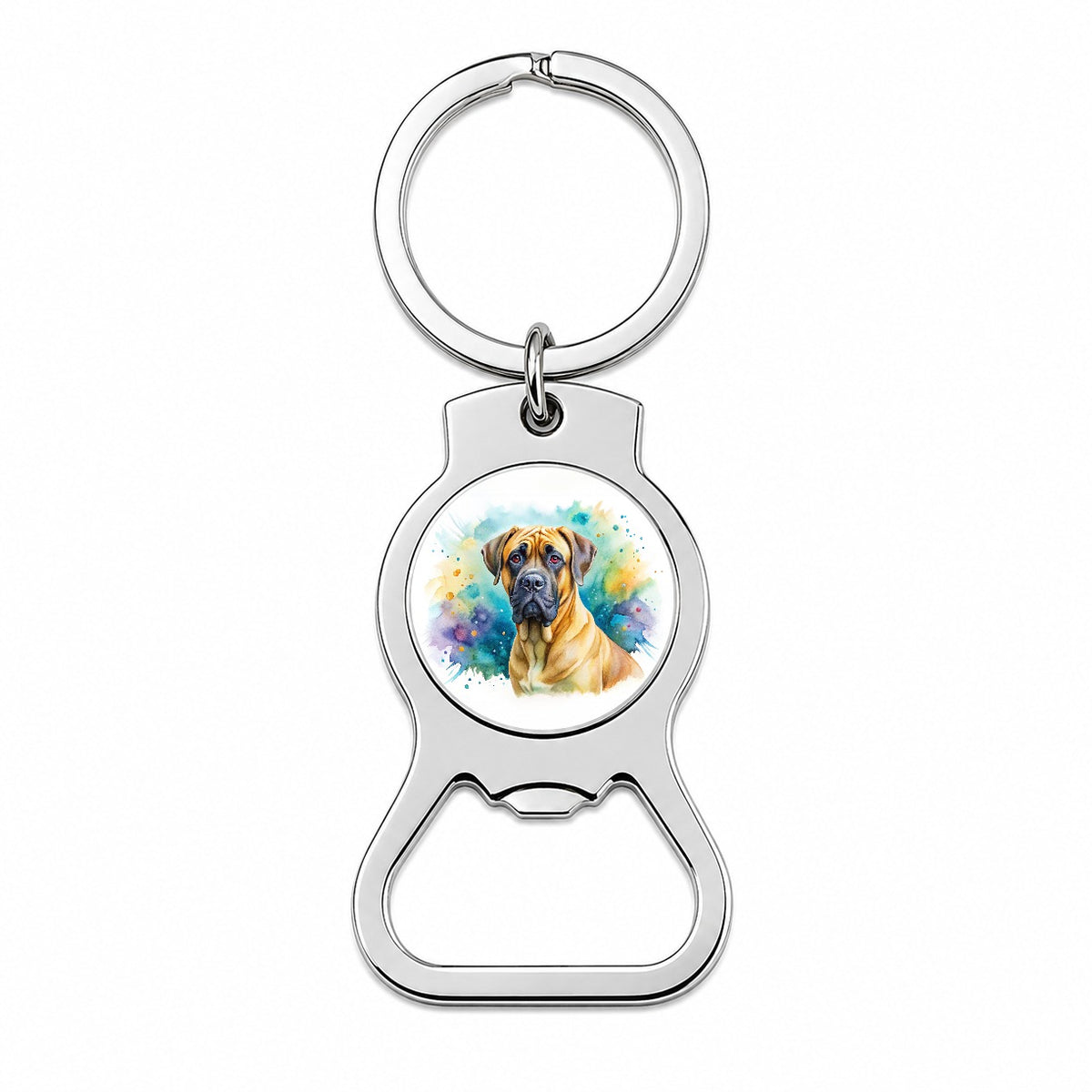 Boerboel Dog Watercolor Style Bottle Opener Keychain