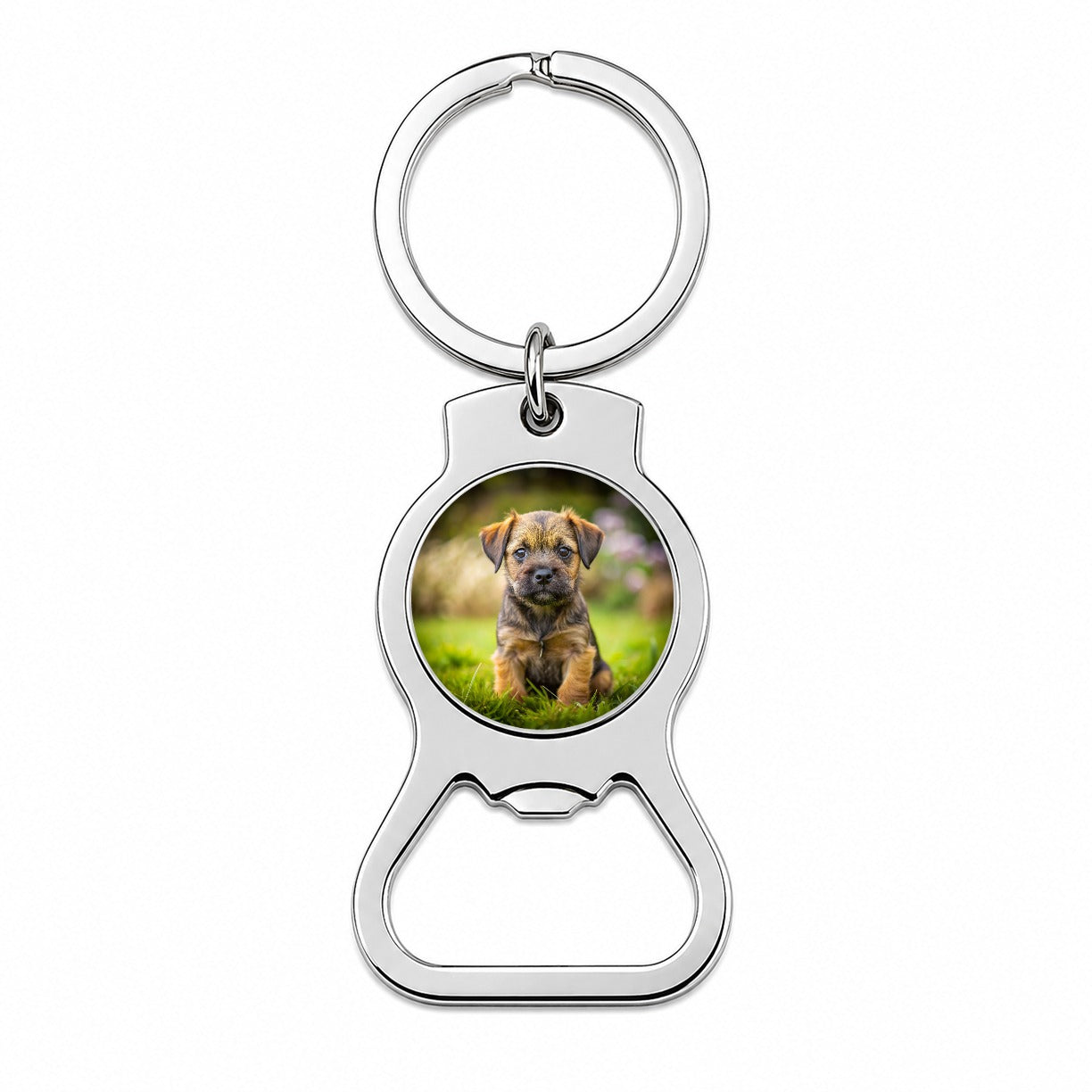 Border Terrier Dog Puppy Photo Bottle Opener Keychain
