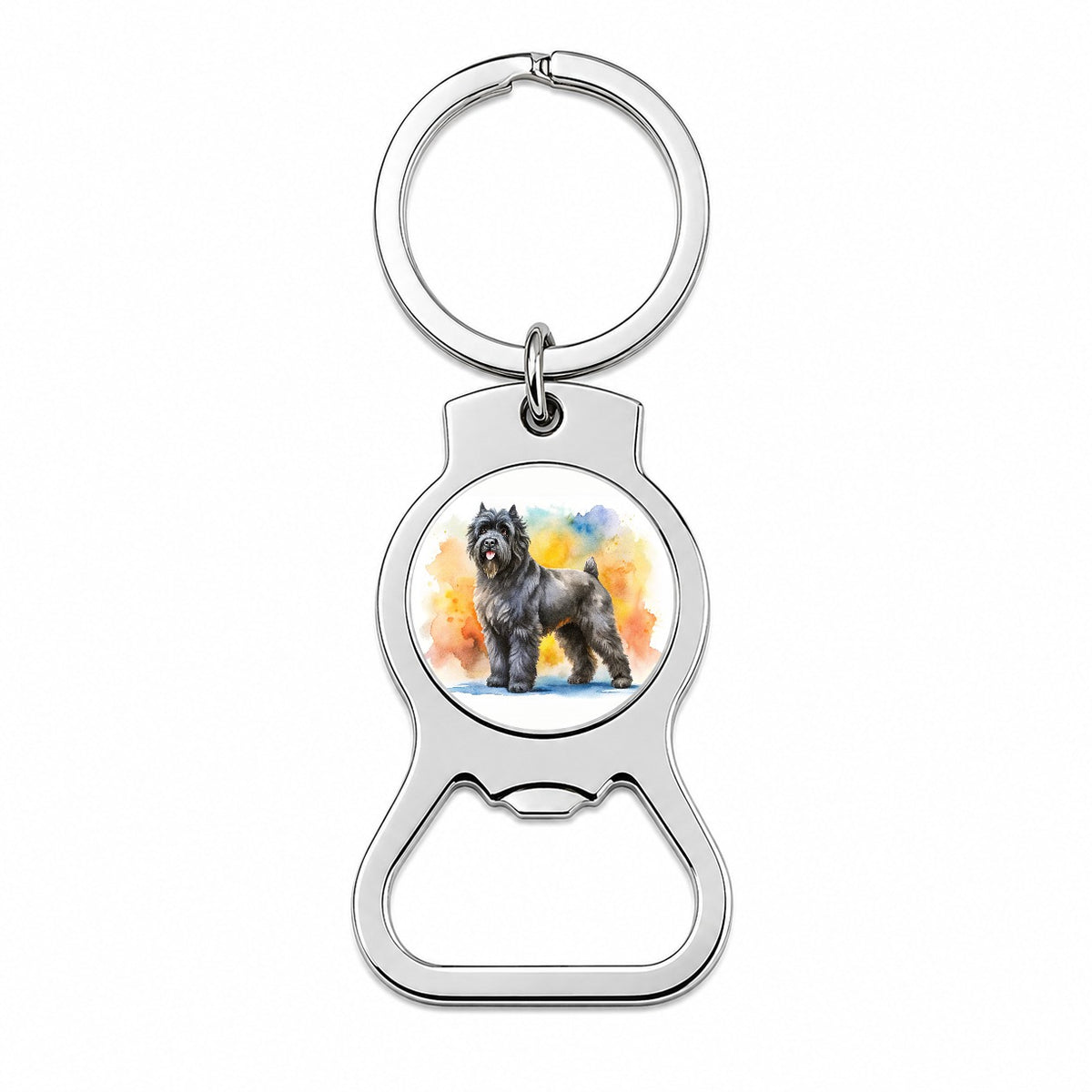 Bouviers Des Flandres Dog Watercolor Style Bottle Opener Keychain