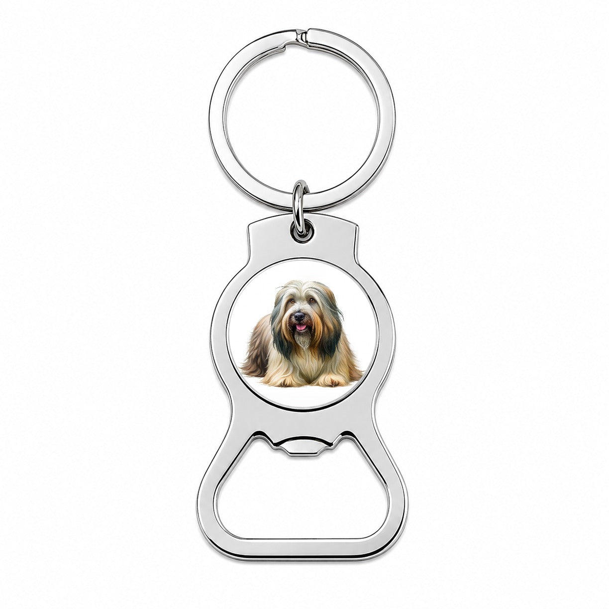 Briard Dog Illustration Bottle Opener Keychain