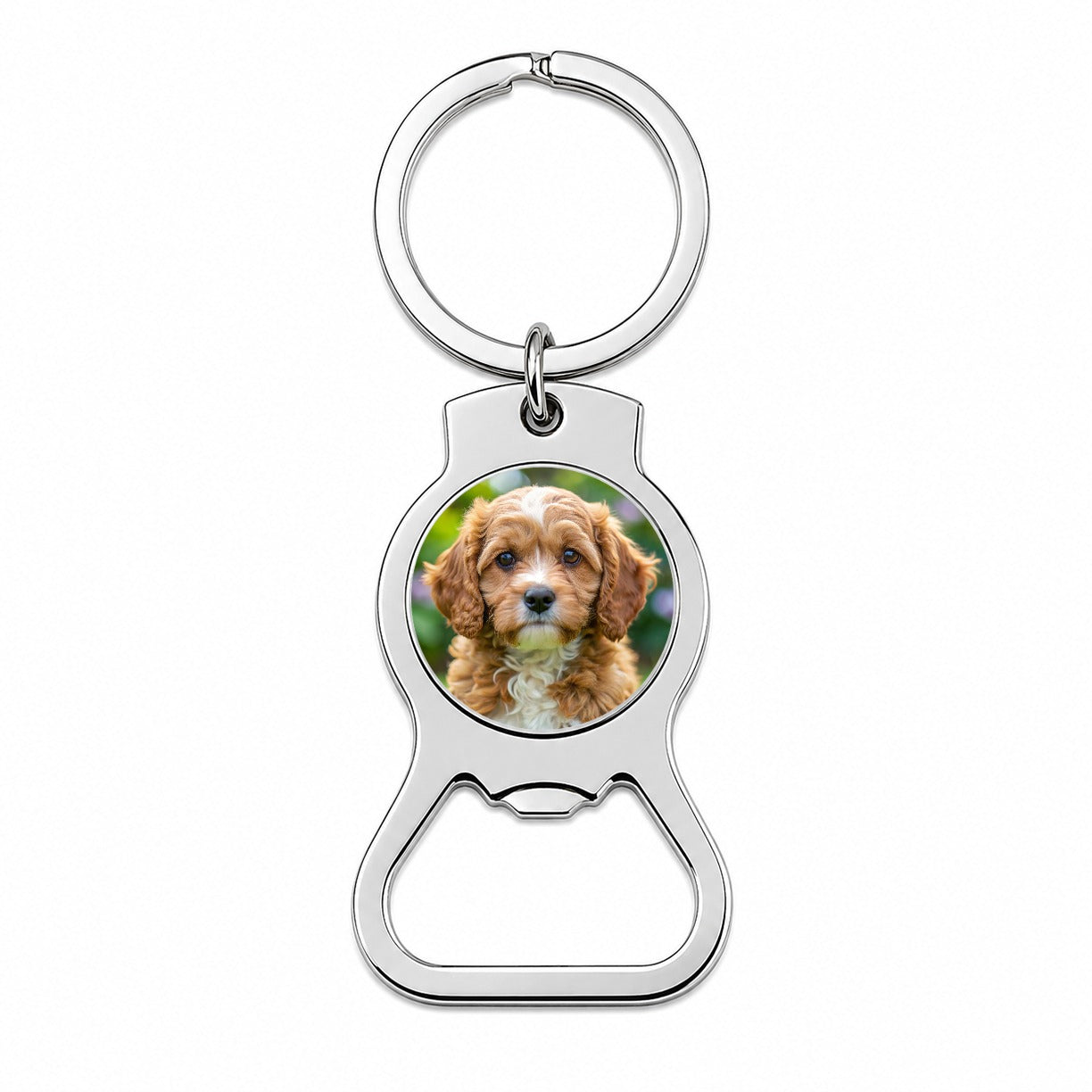 Cavapoo Dog Puppy Photo Bottle Opener Keychain