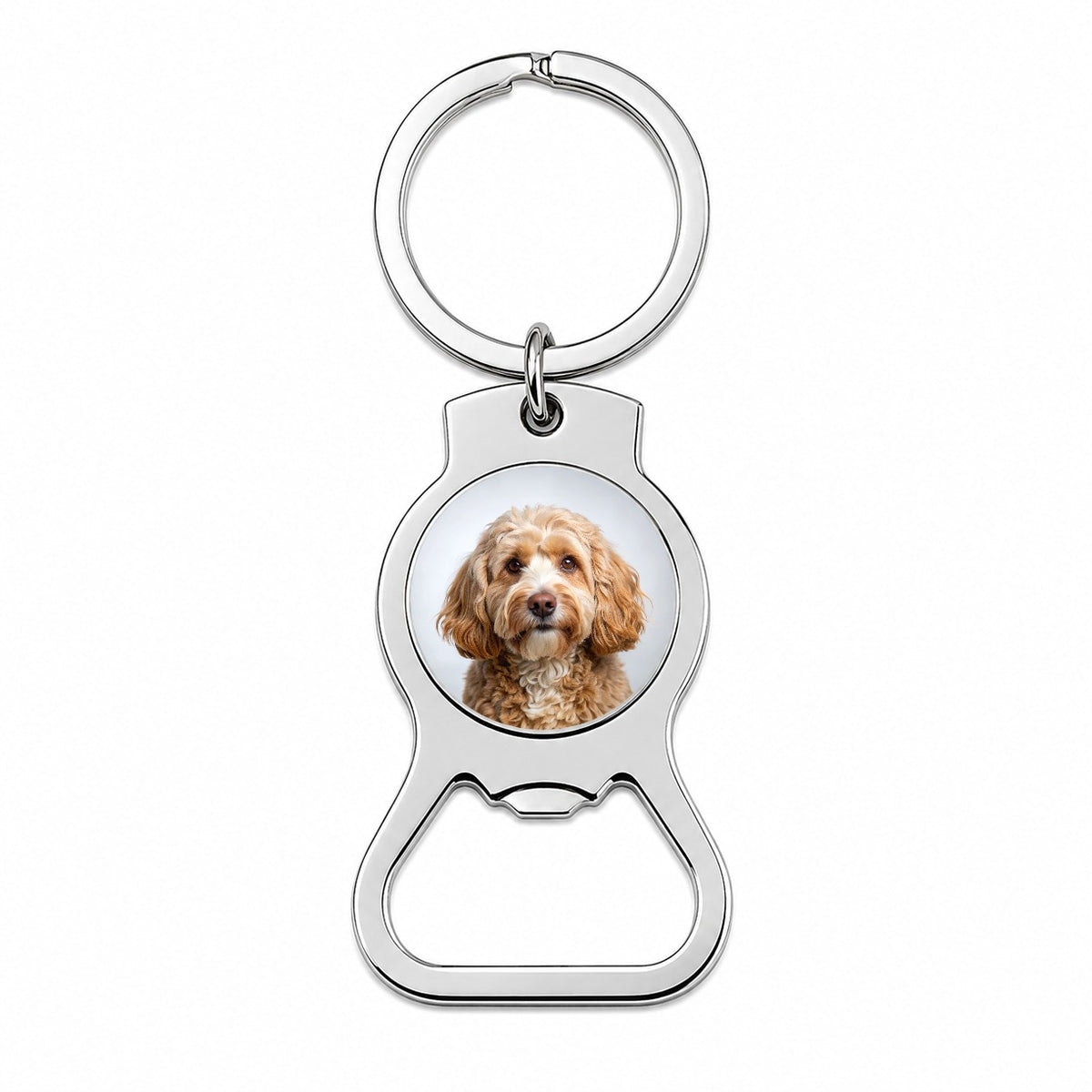 Cockapoo Dog Photo Bottle Opener Keychain