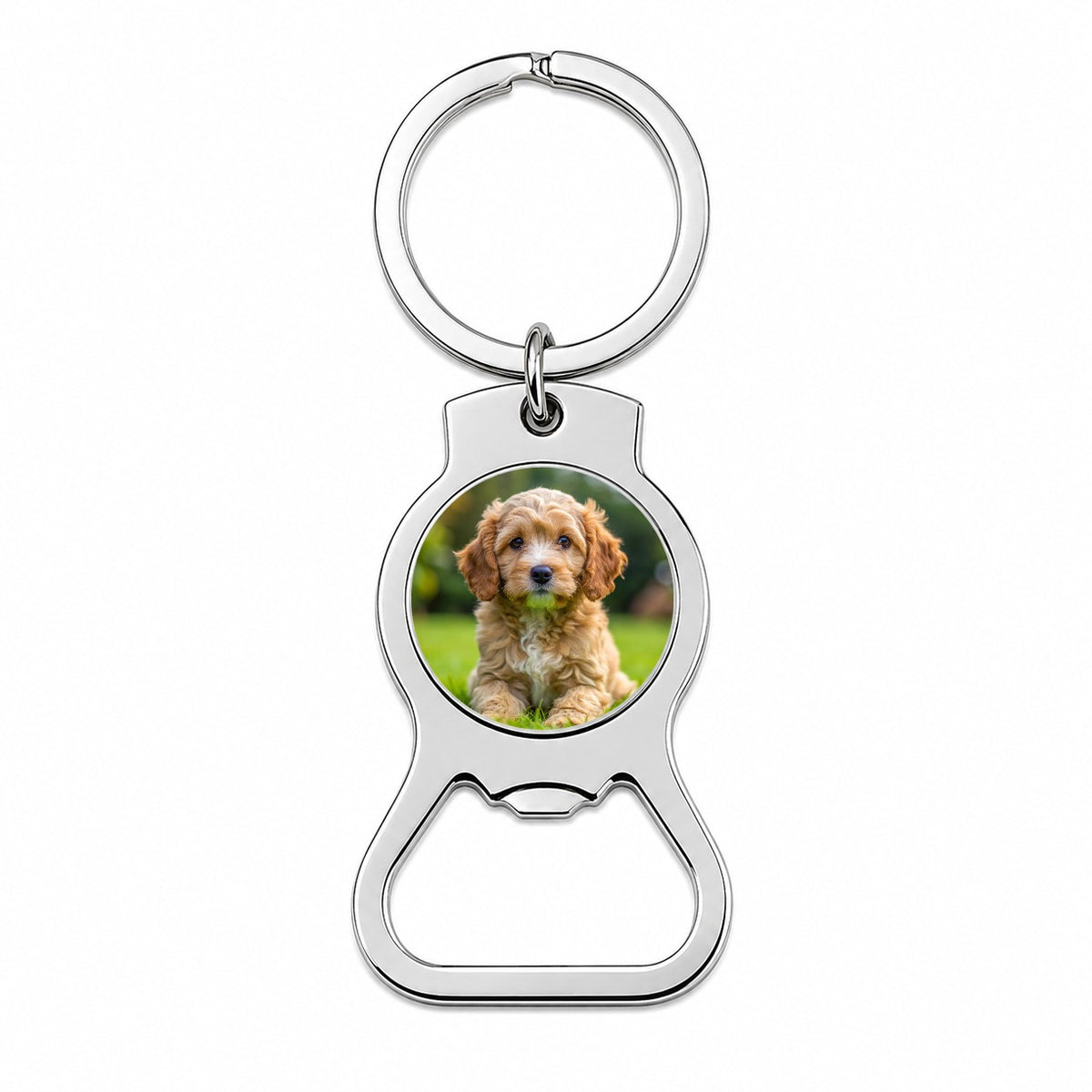 Cockapoo Dog Puppy Photo Bottle Opener Keychain