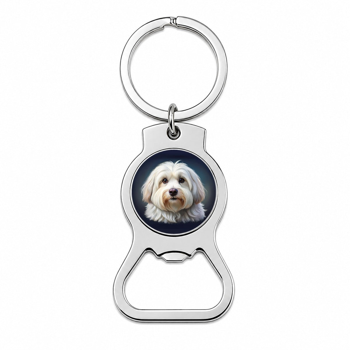 Coton De Tulear Dog Illustration Bottle Opener Keychain