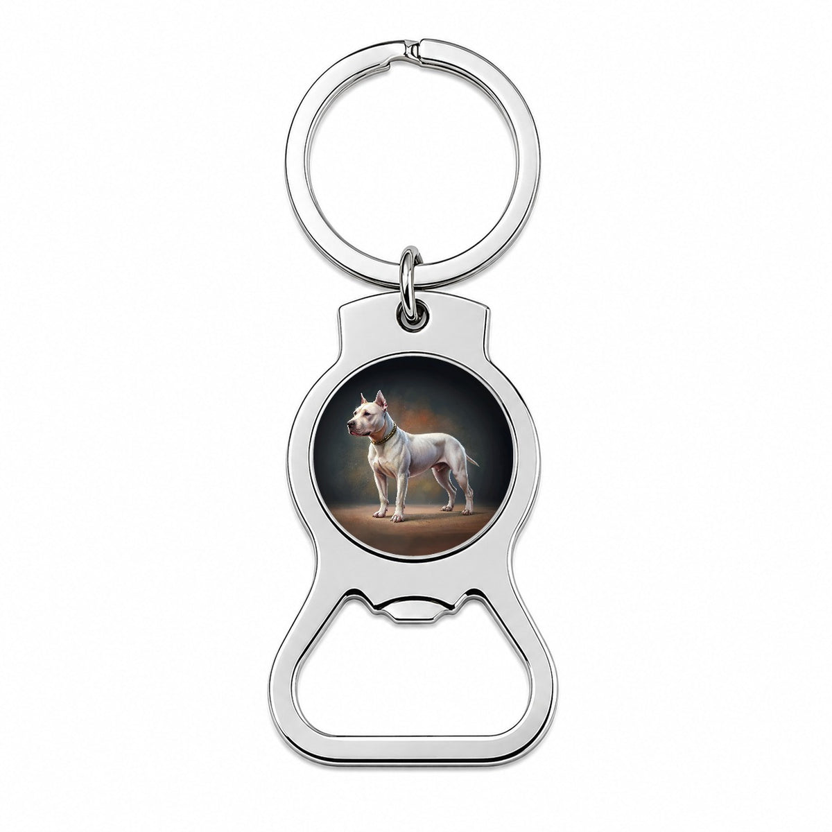 Dogo Argentino Dog Illustration Bottle Opener Keychain