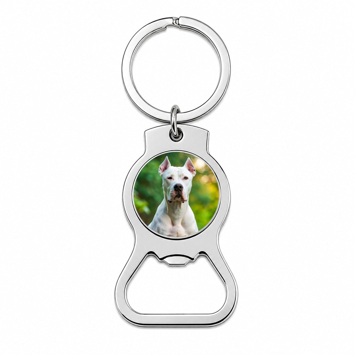 Dogo Argentino Dog Photo Bottle Opener Keychain