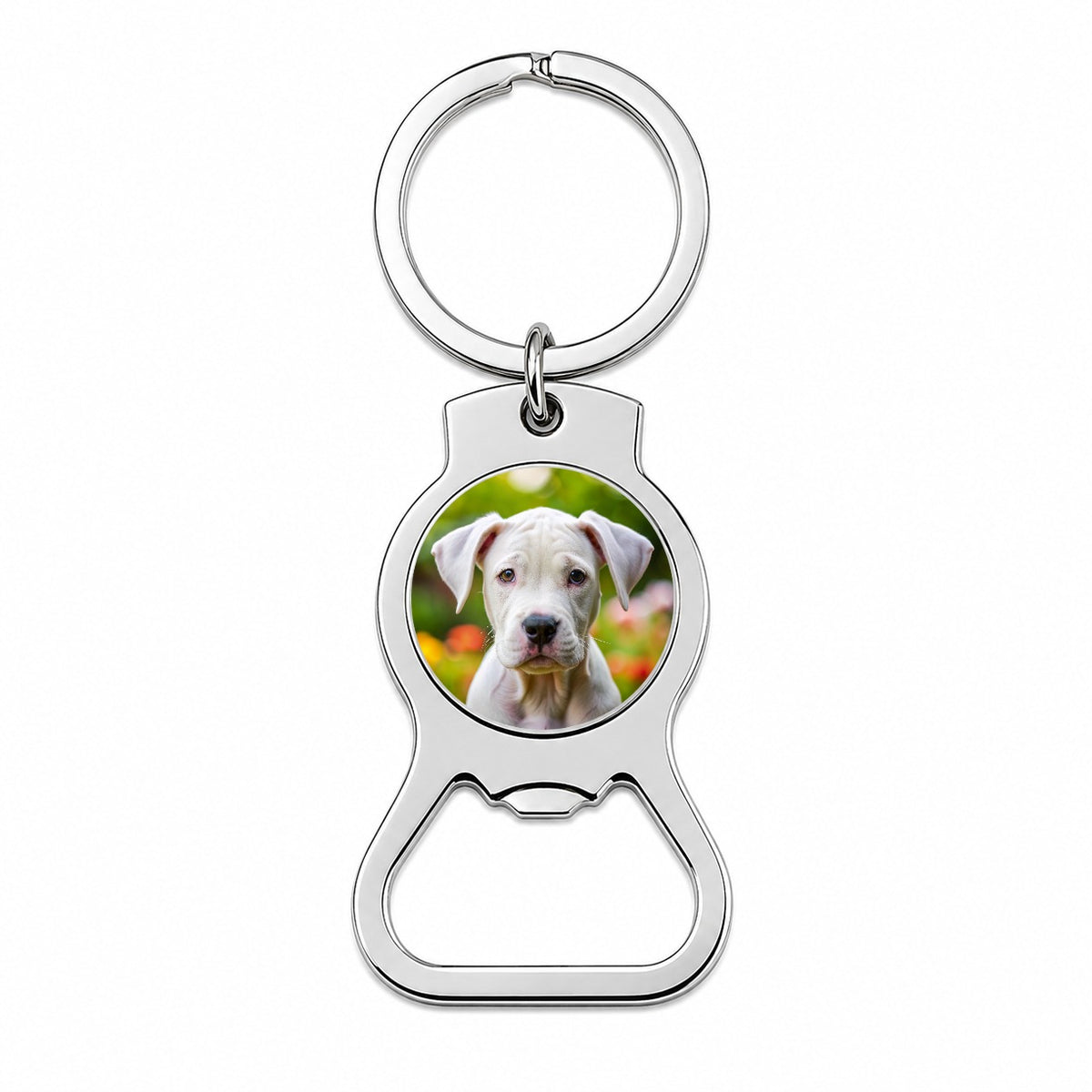 Dogo Argentino Dog Puppy Photo Bottle Opener Keychain