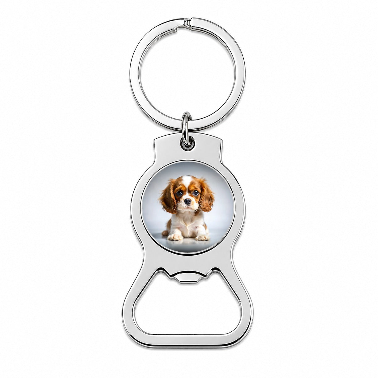 English Toy Spaniel Dog Puppy Photo Bottle Opener Keychain