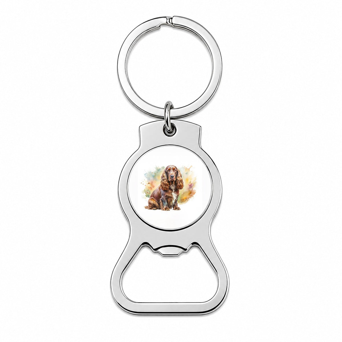 Field Spaniel Dog Watercolor Style Bottle Opener Keychain