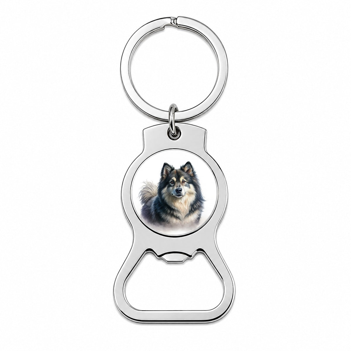 Finnish Lapphund Dog Illustration Bottle Opener Keychain