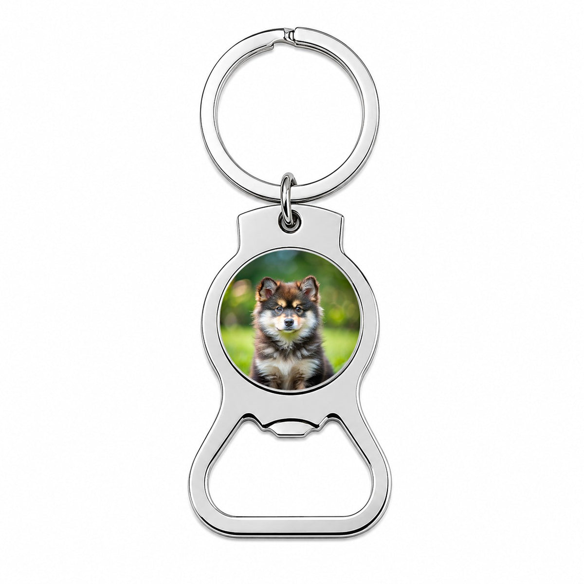 Finnish Lapphund Dog Puppy Photo Bottle Opener Keychain