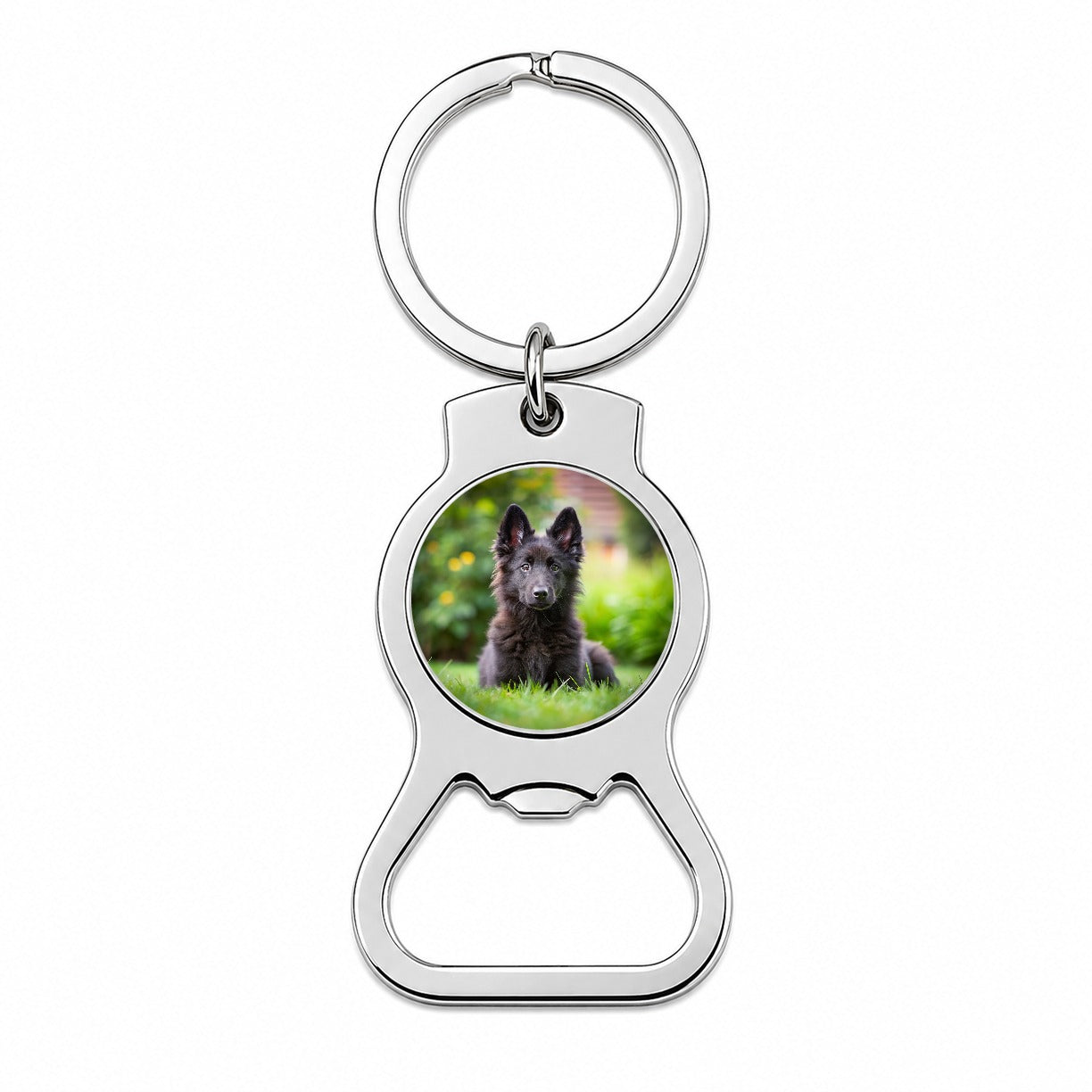 Groenendael Belgian Sheepdog Dog Puppy Photo Bottle Opener Keychain