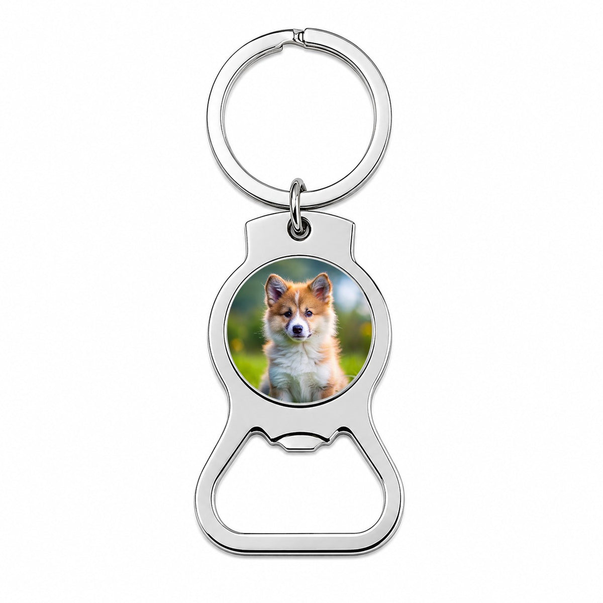 Icelandic Sheepdog Dog Puppy Photo Bottle Opener Keychain