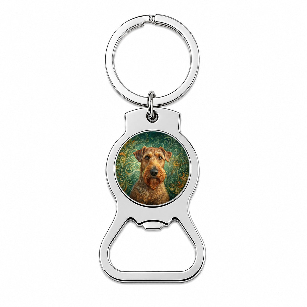 Irish Terrier Dog Art Nouveau Bottle Opener Keychain