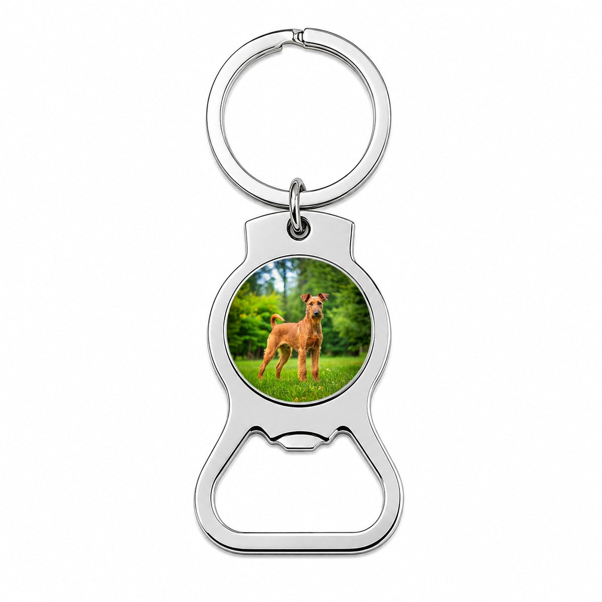 Irish Terrier Dog Photo Bottle Opener Keychain