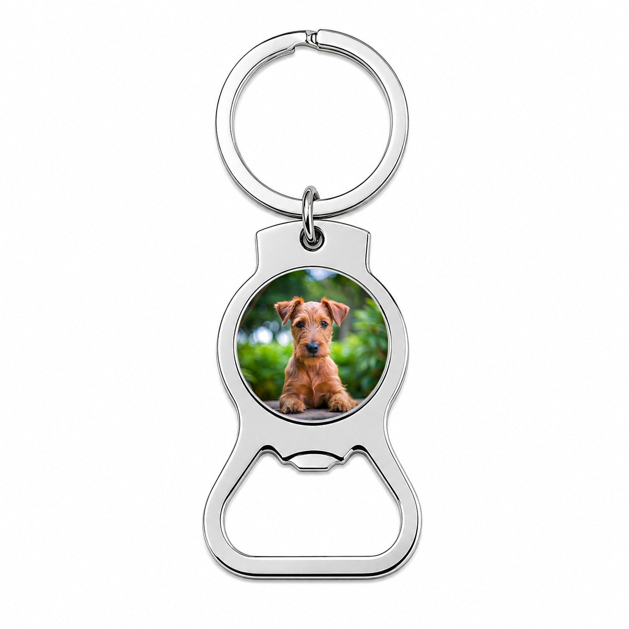 Irish Terrier Dog Puppy Photo Bottle Opener Keychain
