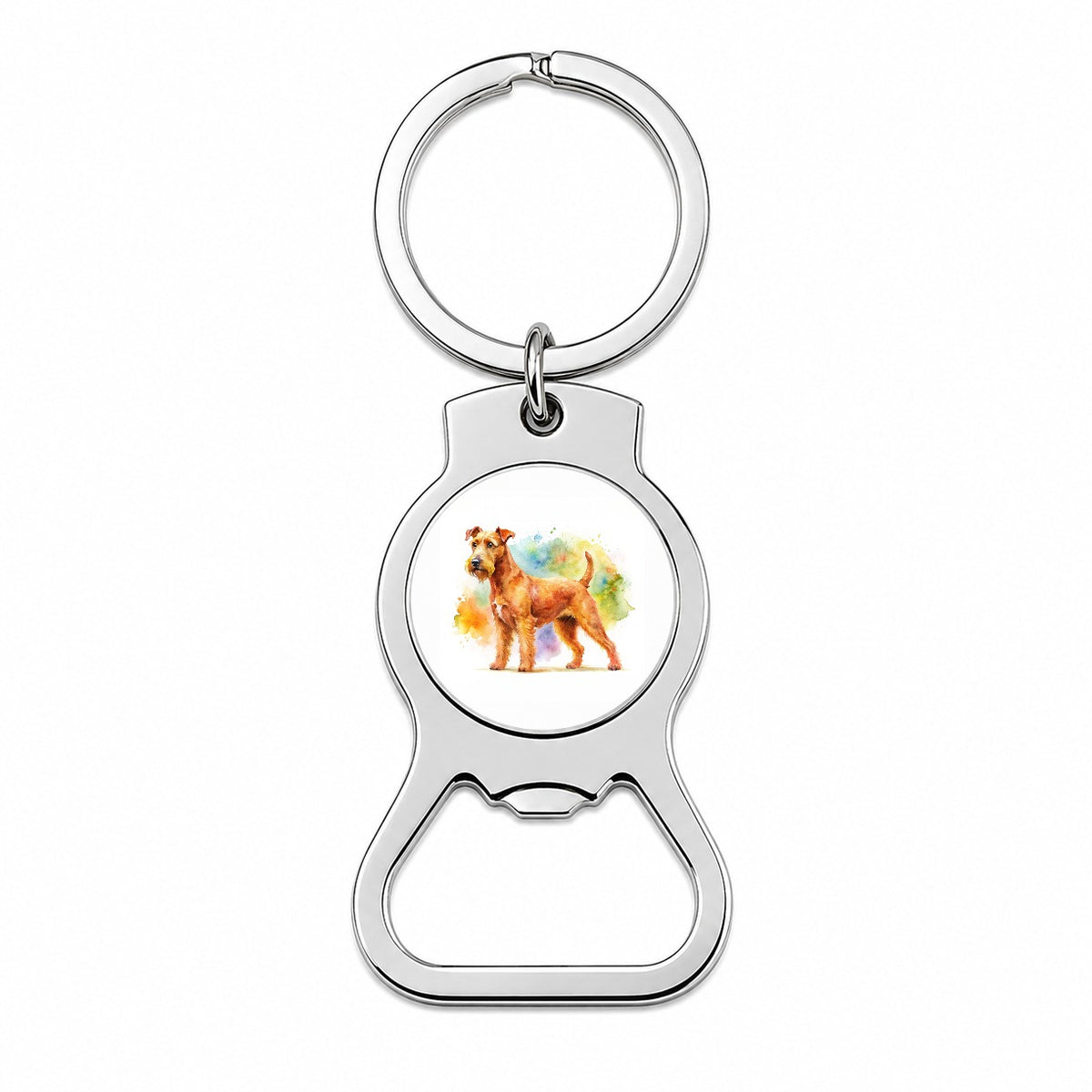 Irish Terrier Dog Watercolor Style Bottle Opener Keychain