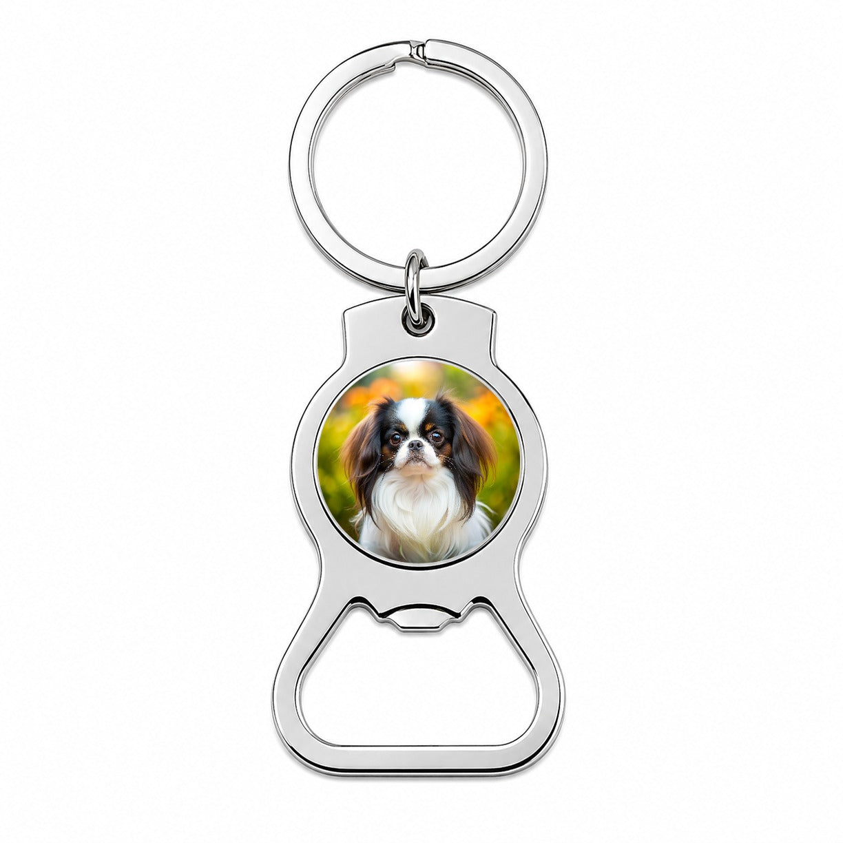 Japanese Chin Dog Photo Bottle Opener Keychain