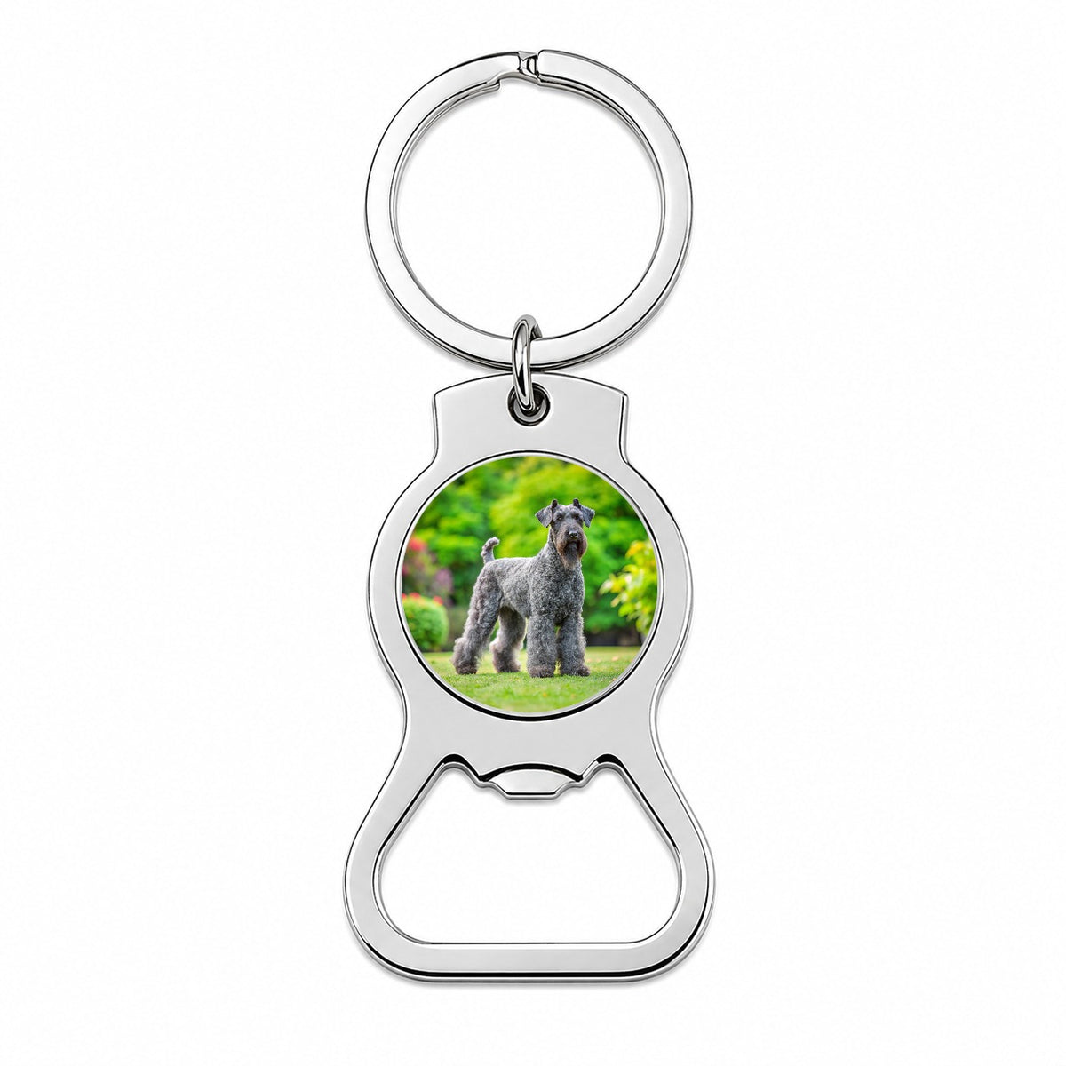 Kerry Blue Terrier Dog Photo Bottle Opener Keychain