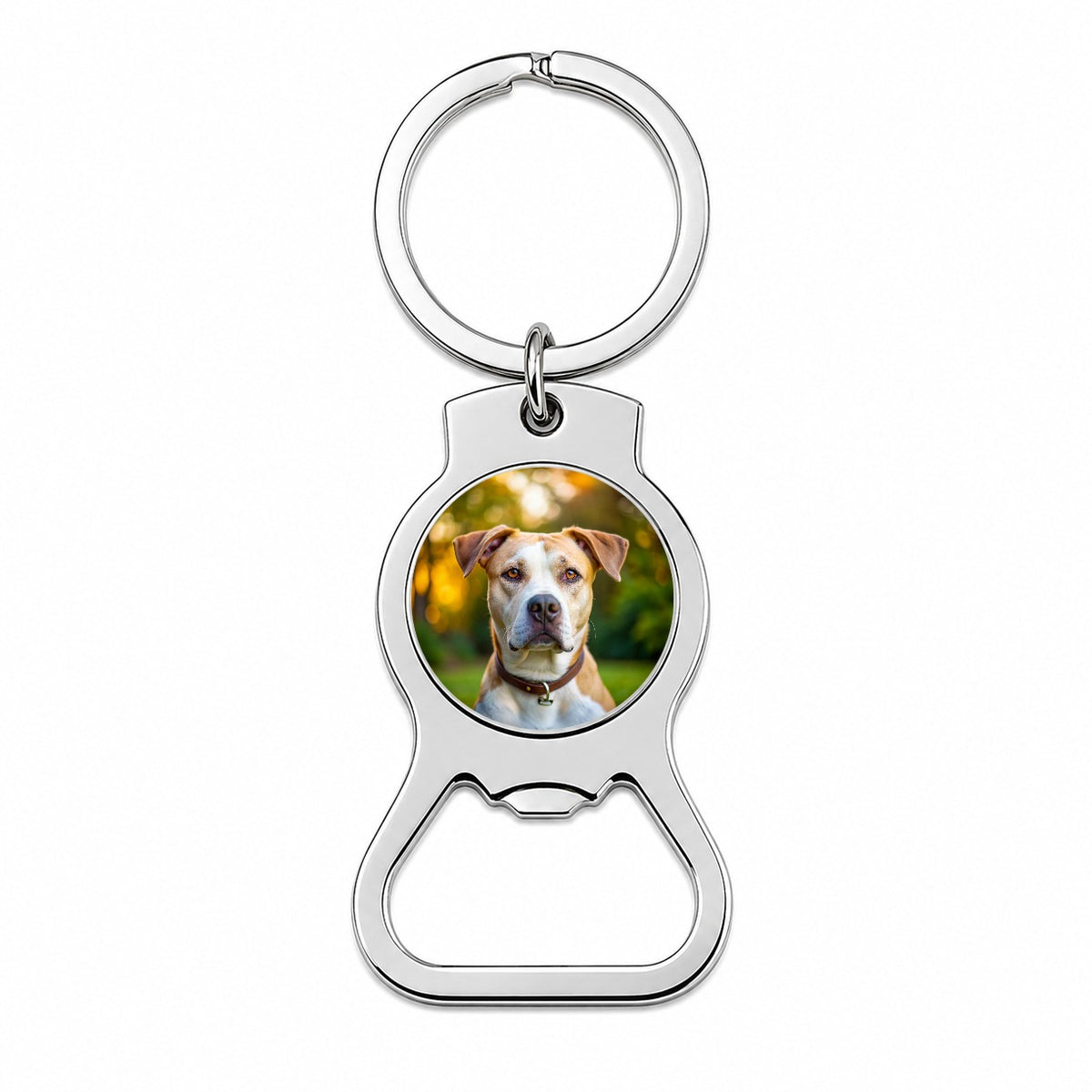 Labrabull Dog Photo Bottle Opener Keychain