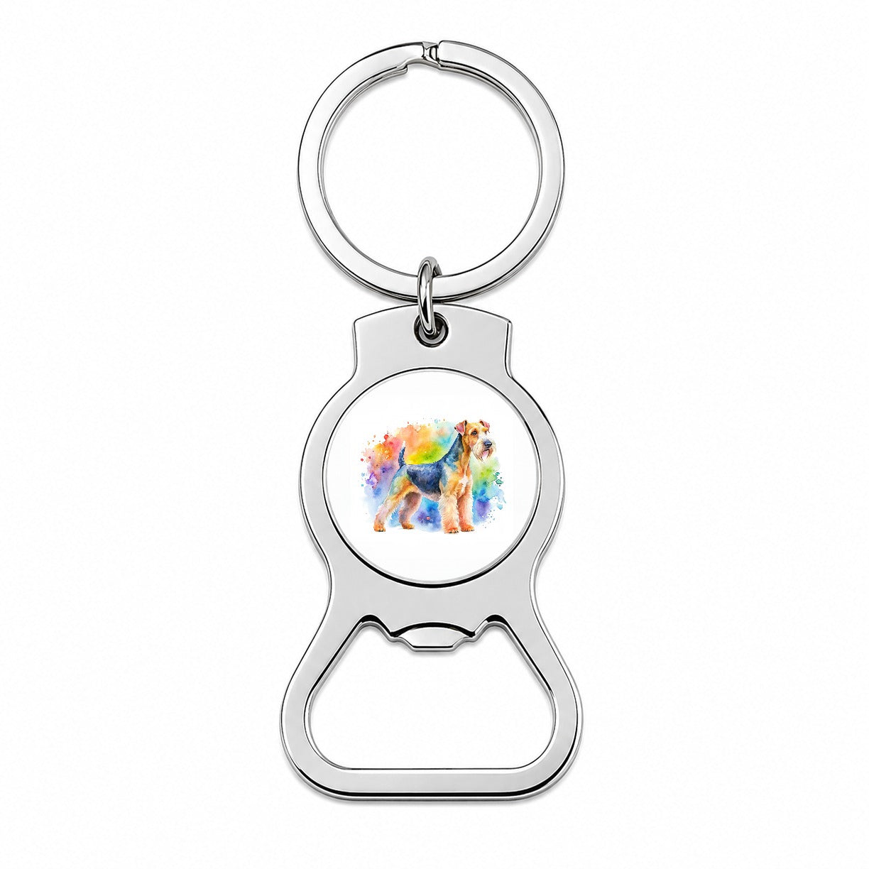 Lakeland Terrier Dog Watercolor Style Bottle Opener Keychain
