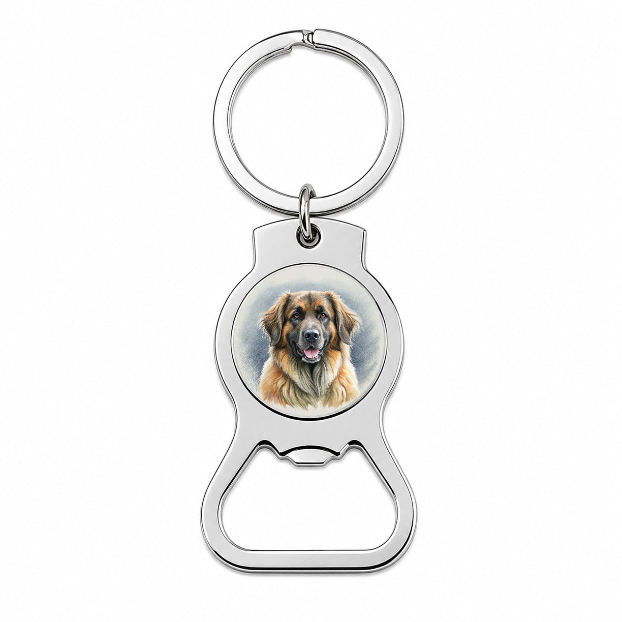 Leonberger Dog Illustration Bottle Opener Keychain