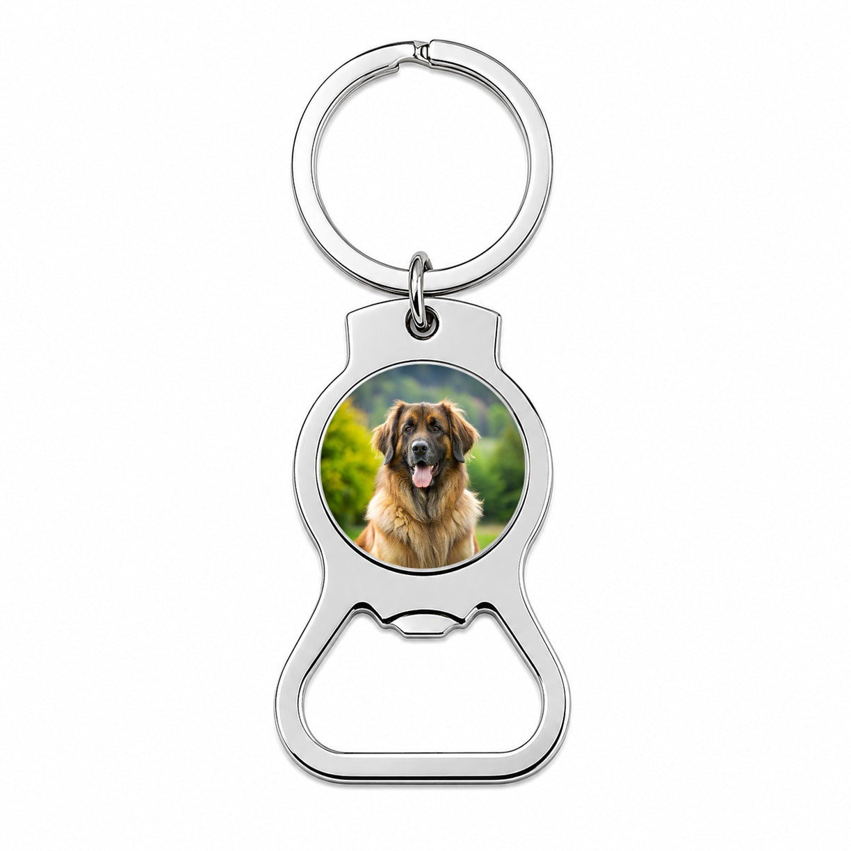 Leonberger Dog Photo Bottle Opener Keychain