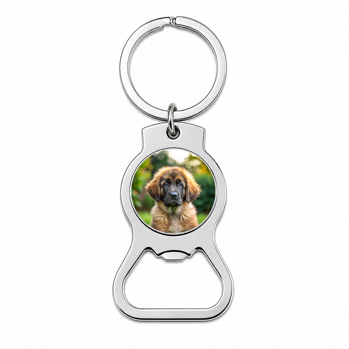 Leonberger Dog Puppy Photo Bottle Opener Keychain