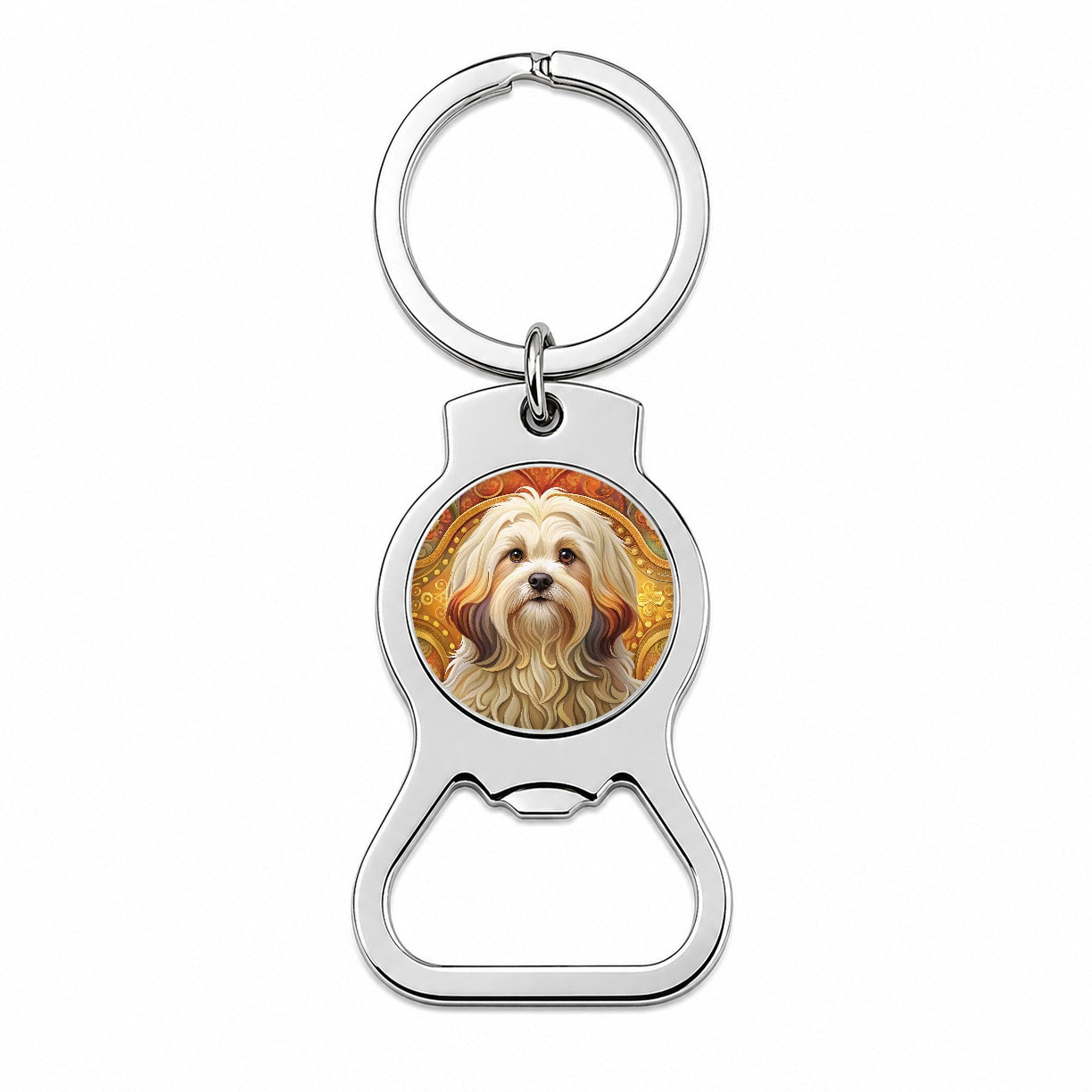 Lhasa Apso Dog Art Nouveau Bottle Opener Keychain
